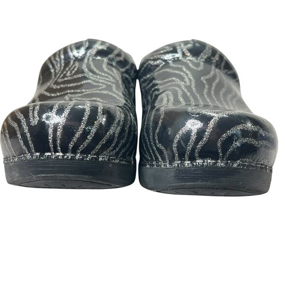 Dansko XP 2.0 Glitter Waves Black Clogs Metallic Print Slip On Nurse Shoes 7.5 - Picture 7 of 14